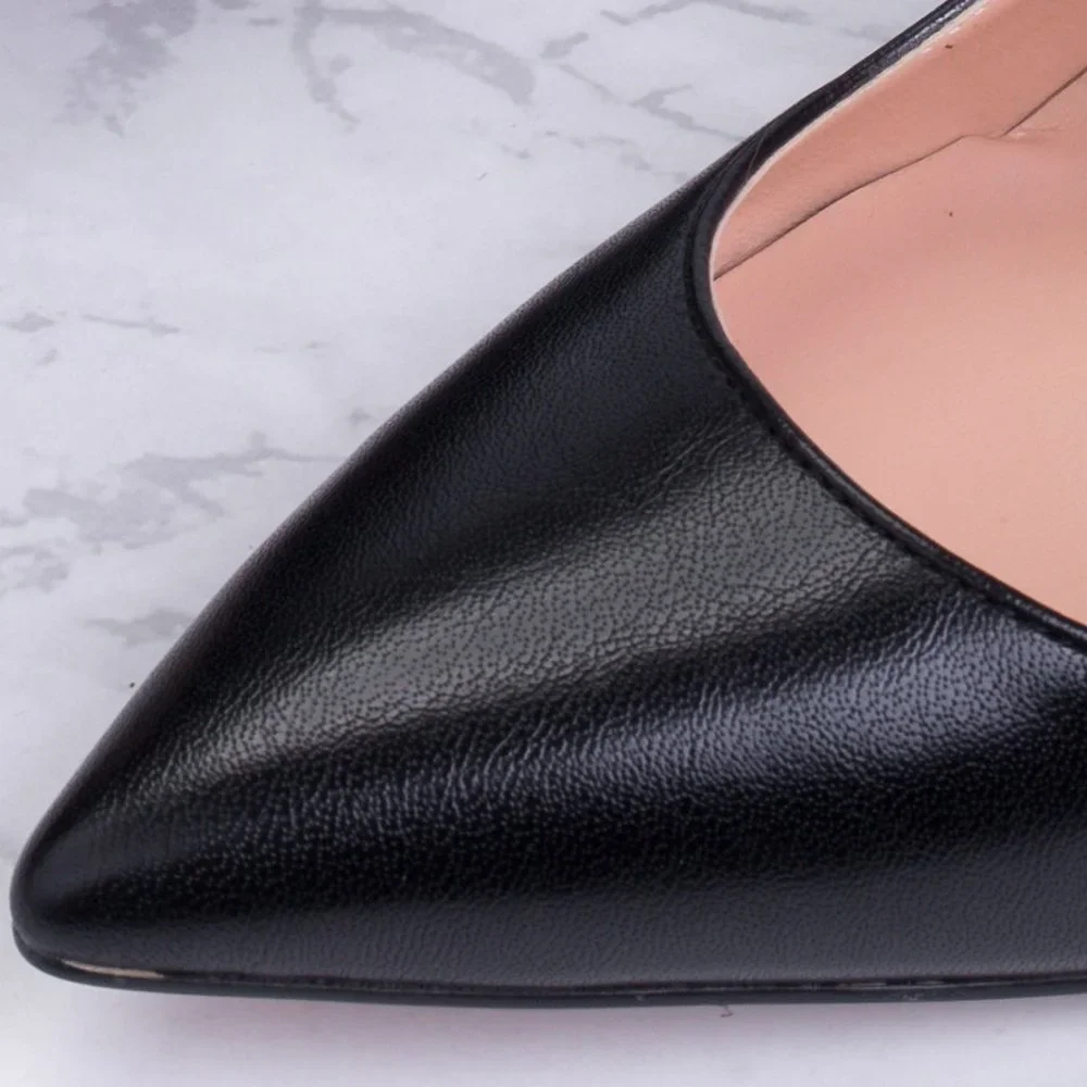 Petit Cadeau Lavinia - Sexy Slip on Pumps with 4" Heels. Black Leather. NEW! - Picture 4 of 7